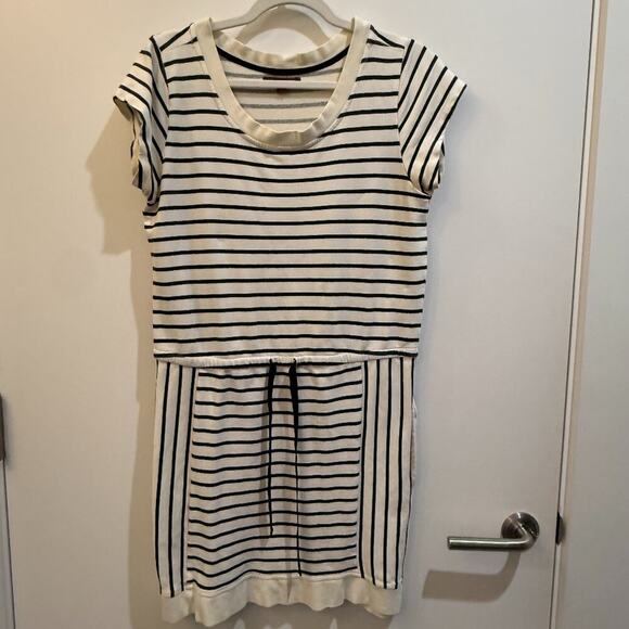 Hive & Honey Dresses & Skirts - Hive & Honey Cream Black Stripe T-Shirt Dress Size M — Casual Everyday